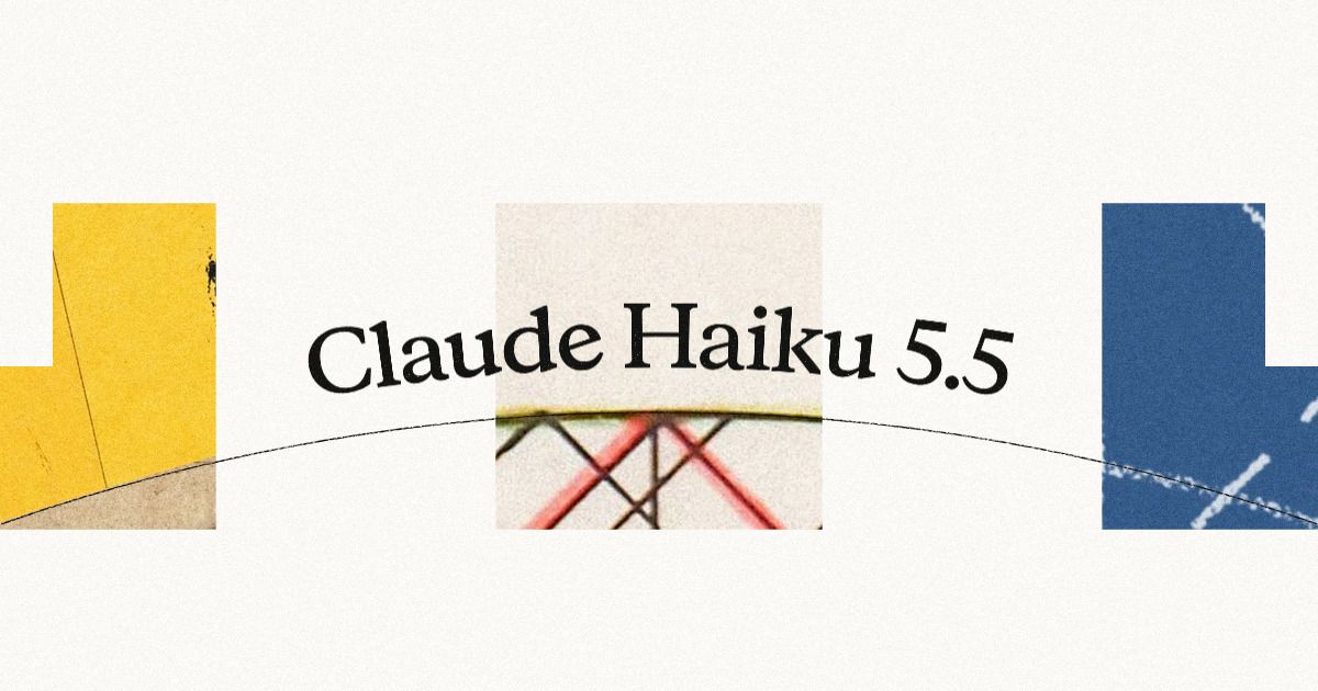 Portada oficial de Anthropic con el nombre Claude Haiku 5.5 y tres bloques de color.