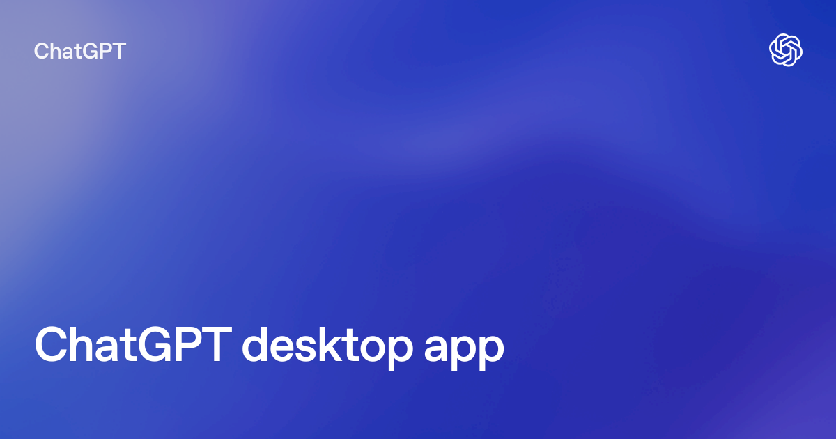Portada oficial de la documentación de la app de escritorio de ChatGPT.