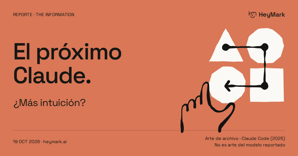 El próximo Claude, ¿más intuición? Adaptación editorial de una ilustración oficial de Claude Code de 2025; no es arte del modelo reportado.